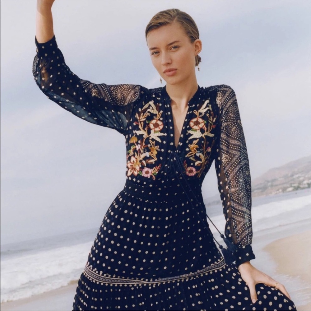 Anthropologie size 2 bohemian sheer long sleeve sleeve dress.